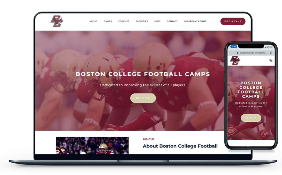 screenshot of ABC Sports Camps
